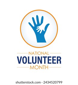 National Volunteer Month celebrated every year of April, Vector banner, flyer, poster and social medial template design.