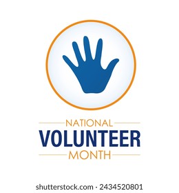 National Volunteer Month celebrated every year of April, Vector banner, flyer, poster and social medial template design.