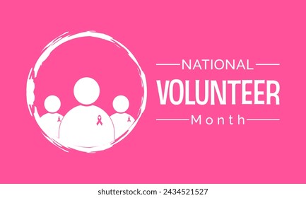 National Volunteer Month celebrated every year of April, Vector banner, flyer, poster and social medial template design.