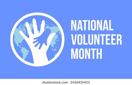 National Volunteer Month celebrated every year of April, Vector banner, flyer, poster and social medial template design.