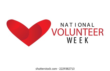 National volunteer month concept. Minimalistic horizontal template for posters, web banners, infographics template design.