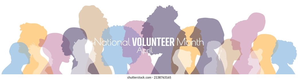 National Volunteer Month flat banner.