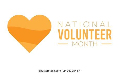National Volunteer Month observed every year in April. Holiday, poster, card and background vector illustration design.