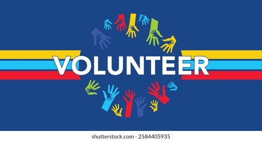 National Volunteer month is observed every year in April, to honoring all of the volunteers in our communities as well as encouraging volunteerism throughout the month. Vector illustration