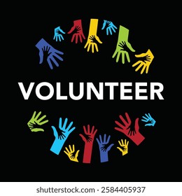 National Volunteer month is observed every year in April, to honoring all of the volunteers in our communities as well as encouraging volunteerism throughout the month. Vector illustration