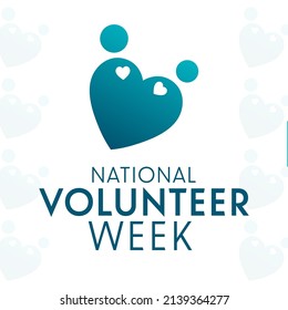National Volunteer Week. Vector illustration. Holiday poster