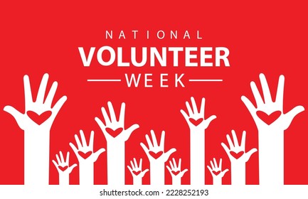 National Volunteer  week Volunteers communities template for banner, card, poster, background.