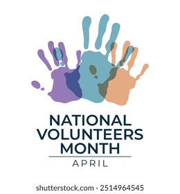 National Volunteers Month vector design template good for celebration usage. National Volunteers Mont design. flat design. eps 10.