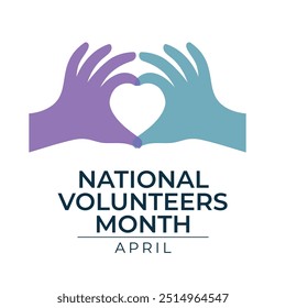 National Volunteers Month vector design template good for celebration usage. National Volunteers Mont design. flat design. eps 10.