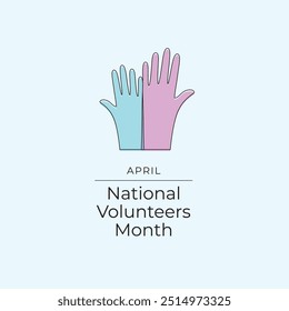 National Volunteers Month vector design template good for celebration usage. National Volunteers Mont design. continuous line drawing. eps 10.