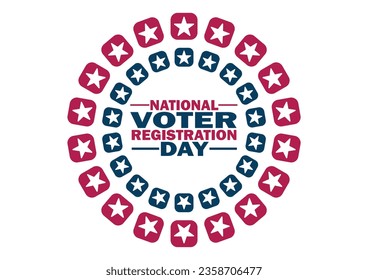 National Voter Registration Day Vector illustration. Holiday concept. Template for background, banner, card, poster with text inscription. 