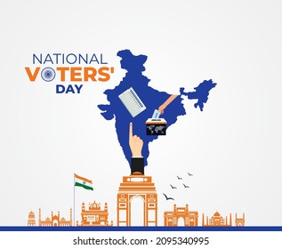 National Voters' Day India. Flag color Background for greeting, social media posting, January 25 India National Voters day. Vector illustration.