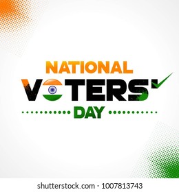 National Voters' Day India square vector background design for greeting, social media posting, meme, sticker, profile photo design. January 25 India National Day