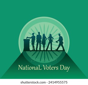 "National Voters Day" is observed in India on January 25th. Vote with hand of India election, India Map, Ashok Chakra People voting, vote with hand, vector illustration, landmark, Election Day.