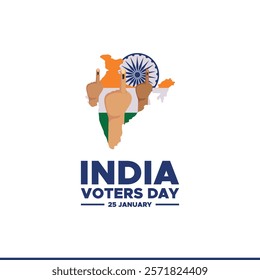 National Voters Day social media feed template. National Voters' Day India. Flag color Background for greeting, social media posting, January 25 India National Voters day. Vector illustration.
