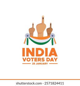 National Voters Day social media feed template. National Voters' Day India. Flag color Background for greeting, social media posting, January 25 India National Voters day. Vector illustration.