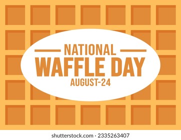 Plantilla de fondo del Día Nacional del Waffle. Concepto de vacaciones. plantilla de diseño de fondo, pancarta, carteles, tarjetas y afiches con inscripción de texto y color estándar. ilustración vectorial.