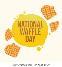 National Waffle Day flat design. vector design ribbon. good for usage. eps 10.