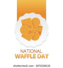 Ilustración vectorial del Día Nacional del Waffle. Adecuado para carteles y pancartas de tarjetas de felicitación