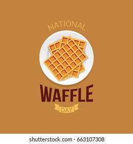 National Waffle Day Vector Illustration