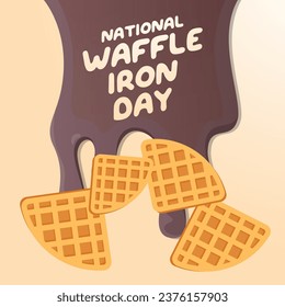 National Waffle Iron Day design template good for celebration usage. waffle iron vector image. vector eps 10. flat design.