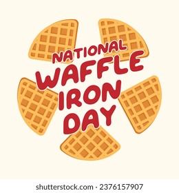 National Waffle Iron Day design template good for celebration usage. waffle iron vector image. vector eps 10. flat design.