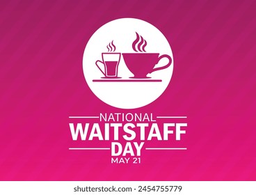 National Waitstaff Day. May 21. Holiday concept. Template for background, banner, card, poster with text inscription. svg