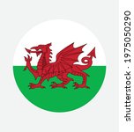 National Wales flag, official colors and proportion correctly. National Wales flag. Vector illustration. EPS10. Wales flag vector icon, simple, flat design for web or mobile app.