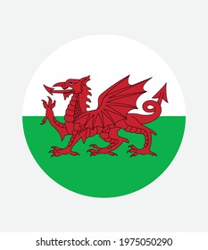 National Wales flag, official colors and proportion correctly. National Wales flag. Vector illustration. EPS10. Wales flag vector icon, simple, flat design for web or mobile app.