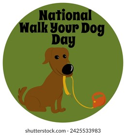 National Walk Your Dog Day, simple pet holiday poster or banner vector illustration design