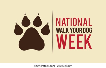 National walk your dog week. October 1-7. Vector template for banner, greeting card, poster of national walk your dog week. Vector illustration.