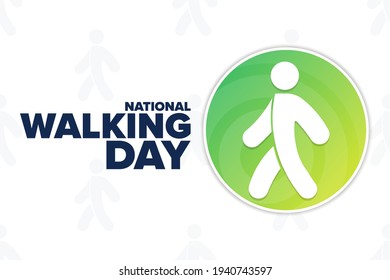 National Walking Day. First Wednesday of April. Holiday concept. Template for background, banner, card, poster with text inscription. Vector EPS10 illustration