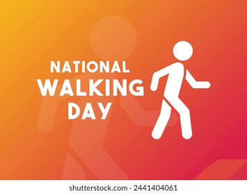 National Walking Day. First Wednesday in April. Gradient background. Eps 10.