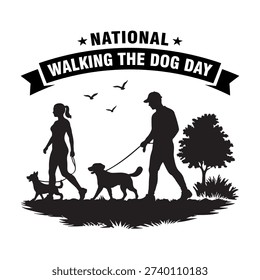 National Walking the Dog Day Vector Illustration