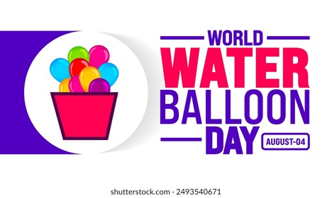 National Water Balloon Day is observed every year in August. Holiday concept. Template for background, banner, card, poster, placard, design template with unique shapes with standard color.