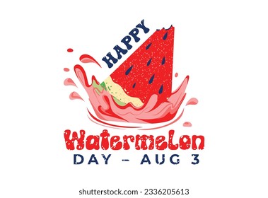 National watermelon day. National watermelon day in 3d style. Vector icon. Summer beach vector banner design.