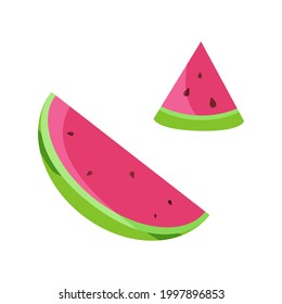 National Watermelon Day. August. Piece of watermelon and seeds. Vector illustration 8 eps. Print