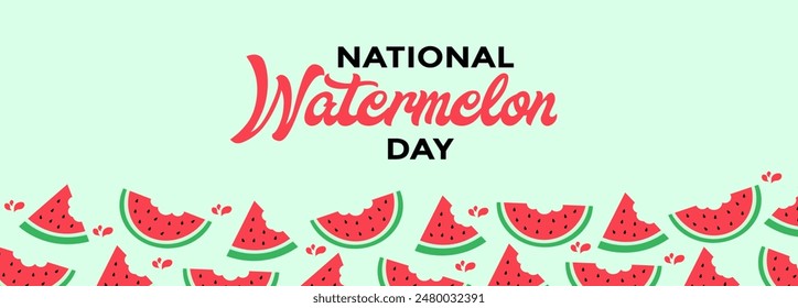 National Watermelon Day banner background. Vector Illustration