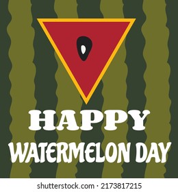 National Watermelon day card or background. vector illustration