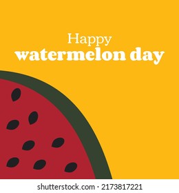 National Watermelon day card or background. vector illustration