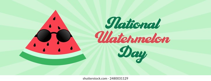 National Watermelon Day Celebration banner background. Vector illustration