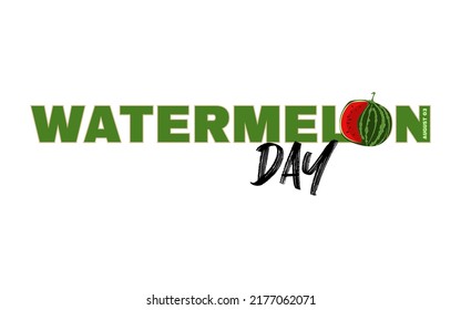 National Watermelon Day. Concept of a national holiday. Slices of watermelon. Texture of the watermelons with seeds. Greeting card, poster and banner. Vector illustration.