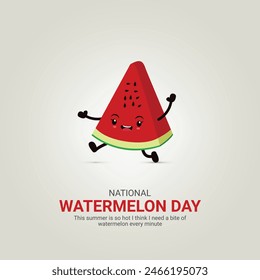 National Watermelon Day creative ads design. Watermelon Day icon isolated on Template for background. Watermelon Day ads poster, August 3. Important day