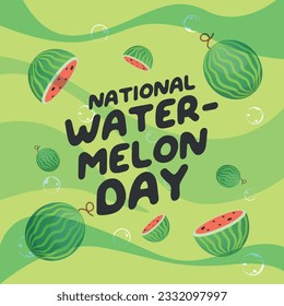 national watermelon day design template for celebration. watermelon vector design. watermelon image. flat watermelon illustration.