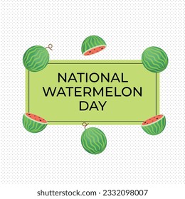 national watermelon day design template for celebration. watermelon vector design. watermelon image. flat watermelon illustration.