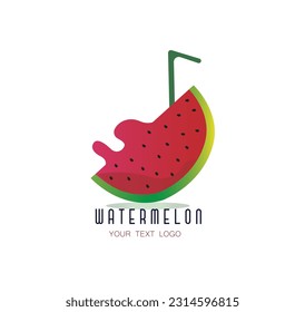 National Watermelon Day handwritten text. Modern brush calligraphy, hand lettering typography. 