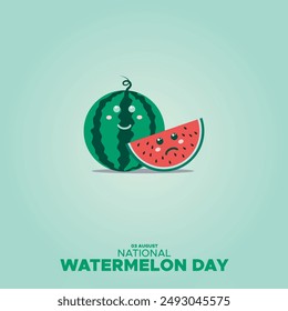 National Watermelon Day, Watermelon Day held on 03 August, editable template, National Watermelon Day stock illustration.