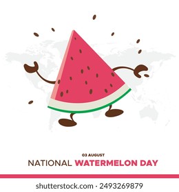 National Watermelon Day, Watermelon Day held on 03 August, editable template, National Watermelon Day stock illustration.