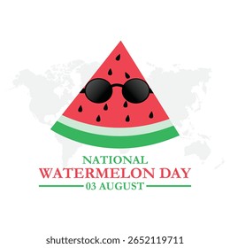 National Watermelon Day, Watermelon Day held on 03 August, editable template, National Watermelon Day stock illustration.vector illustration. eps file.