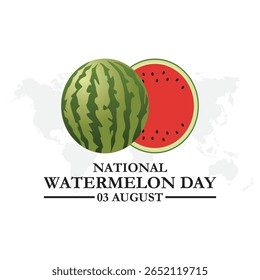 National Watermelon Day, Watermelon Day held on 03 August, editable template, National Watermelon Day stock illustration.vector illustration. eps file.